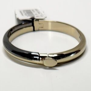 DKNY | Two-Tone Hinged Bangle Bracelet Gold & Gunmetal | NWT
